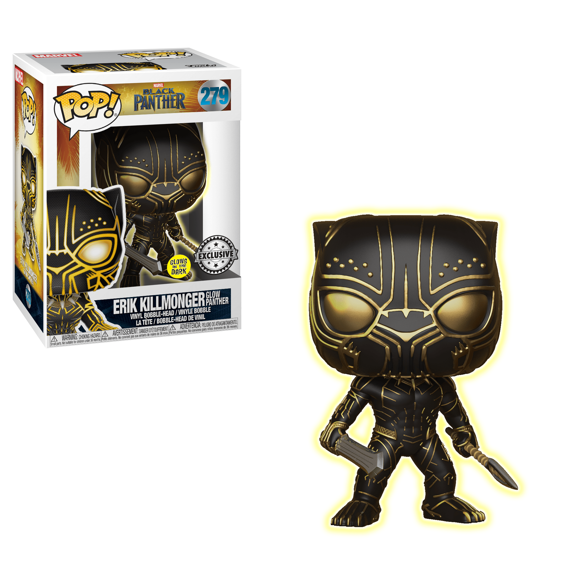 Funko Pop! Erik Killmonger (Glow Panther) (Glow) (Black Panther)