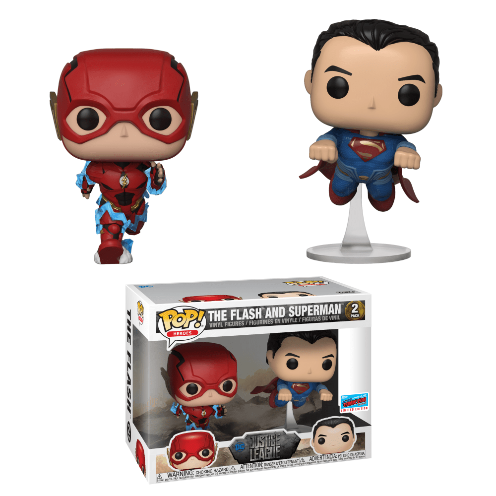 Funko Pop! JL-2 Pack-The Flash and Superman (Racing) (Justice League)