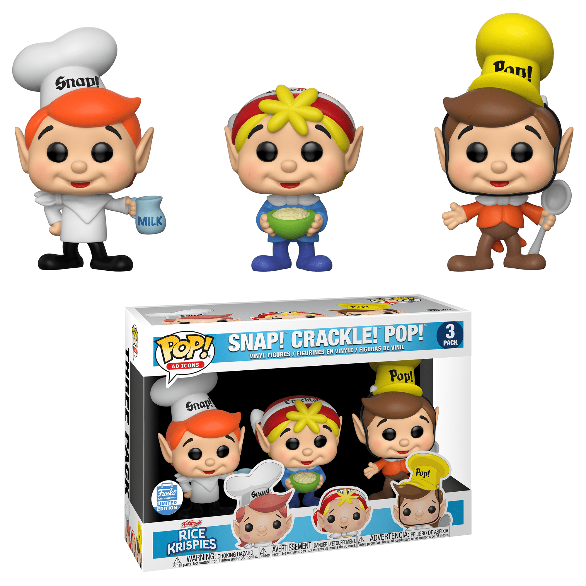 Funko Pop! Kellogg's - 3 Pack - Snap Crackle Pop (Ad Icons)