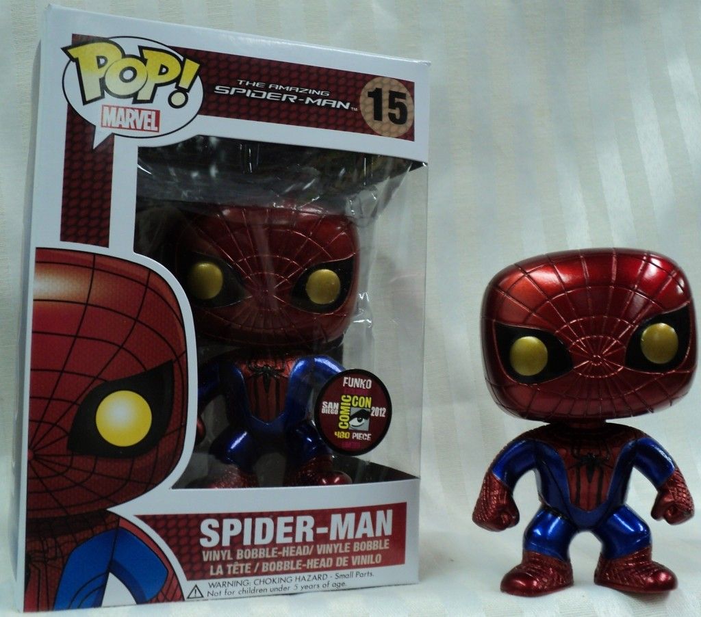 Funko Pop! Spider-Man (Metallic) (Bobble-Head) (Gold Eyes) (Spiderman Movies)