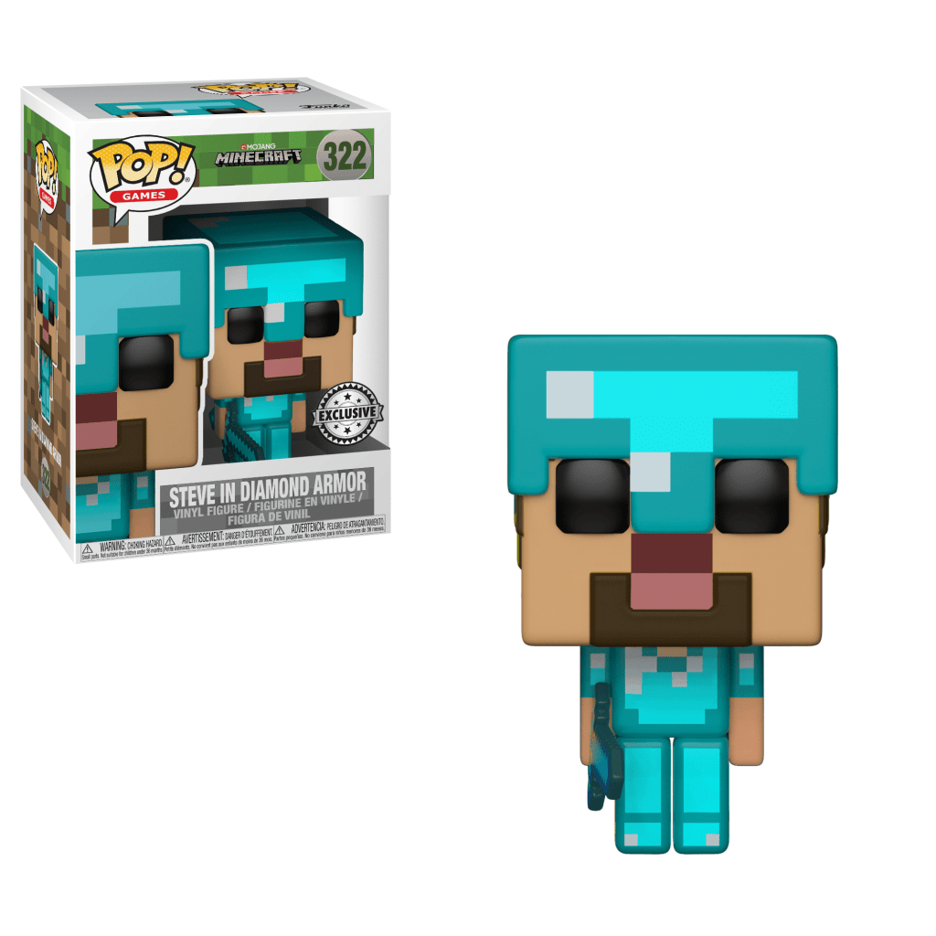 Funko Pop! Steve (w/ Diamond Armor) (Blue) (Minecraft)